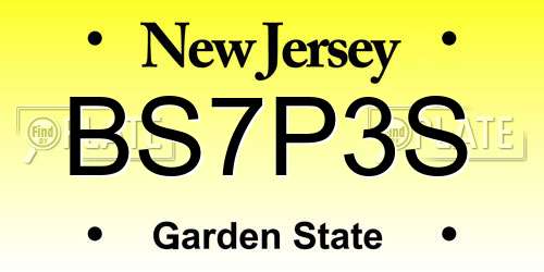 BS7P3S New Jersey License Plate