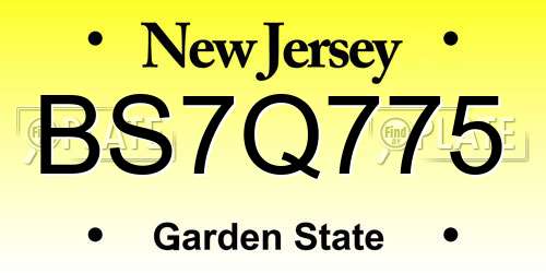 BS7Q775 New Jersey License Plate