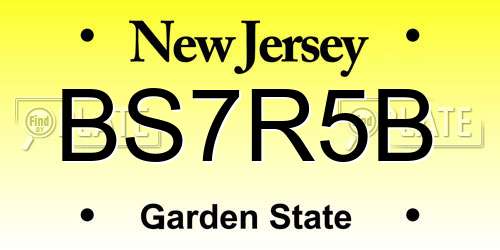 BS7R5B New Jersey License Plate