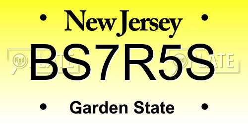 BS7R5S New Jersey License Plate