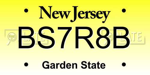 BS7R8B New Jersey License Plate