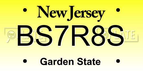 BS7R8S New Jersey License Plate