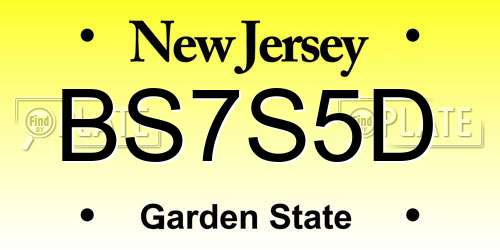 BS7S5D New Jersey License Plate