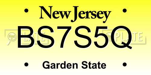 BS7S5Q New Jersey License Plate