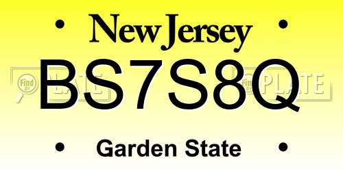 BS7S8Q New Jersey License Plate