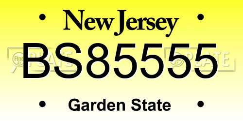 BS85555 New Jersey License Plate