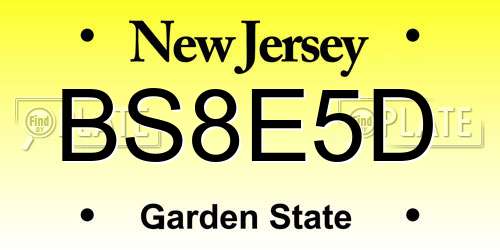BS8E5D New Jersey License Plate