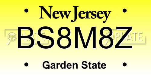 BS8M8Z New Jersey License Plate