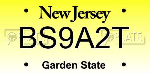 BS9A2T New Jersey License Plate