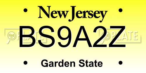 BS9A2Z New Jersey License Plate