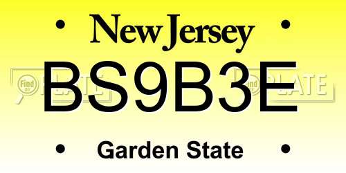 BS9B3E New Jersey License Plate