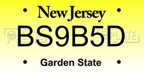 BS9B5D New Jersey License Plate