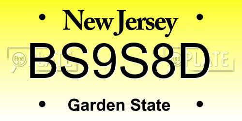 BS9S8D New Jersey License Plate