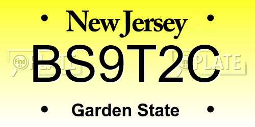 BS9T2C New Jersey License Plate