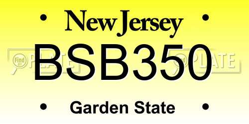 BSB350 New Jersey License Plate