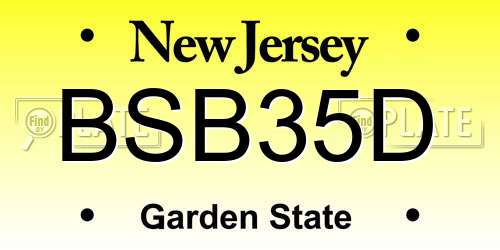 BSB35D New Jersey License Plate