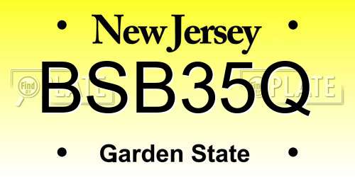 BSB35Q New Jersey License Plate
