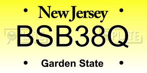 BSB38Q New Jersey License Plate