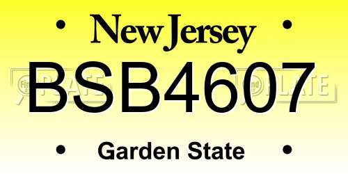 BSB4607 New Jersey License Plate