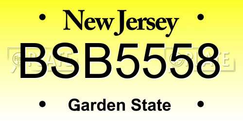 BSB5558 New Jersey License Plate