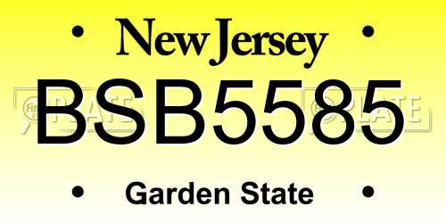 BSB5585 New Jersey License Plate