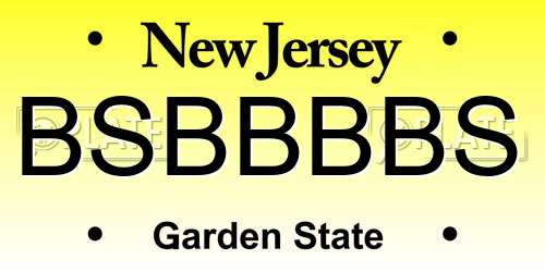 BSBBBBS New Jersey License Plate