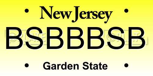 BSBBBSB New Jersey License Plate