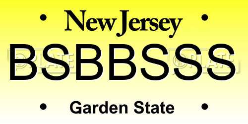 BSBBSSS New Jersey License Plate
