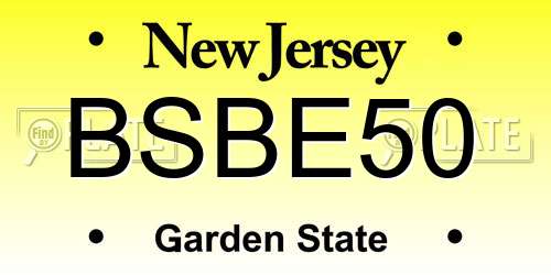 BSBE50 New Jersey License Plate