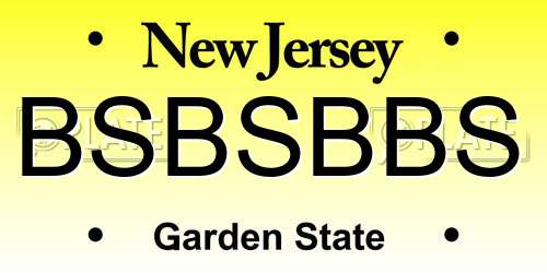 BSBSBBS New Jersey License Plate
