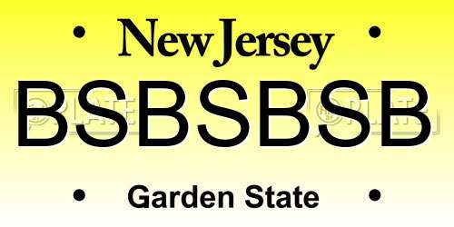 BSBSBSB New Jersey License Plate