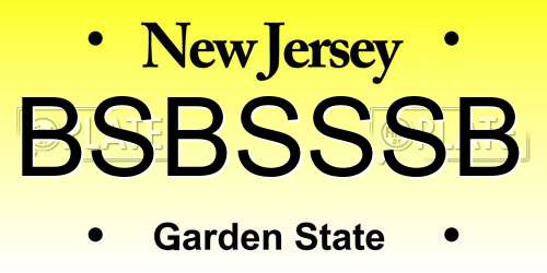 BSBSSSB New Jersey License Plate