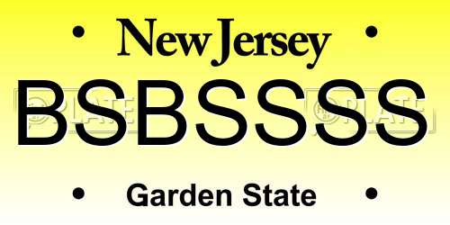 BSBSSSS New Jersey License Plate