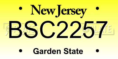 BSC2257 New Jersey License Plate
