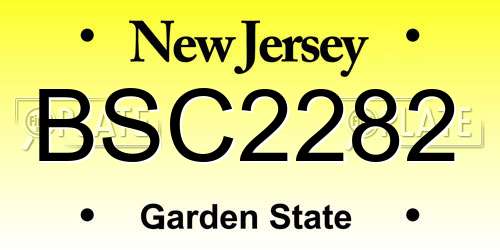 BSC2282 New Jersey License Plate