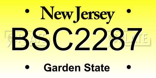 BSC2287 New Jersey License Plate