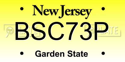 BSC73P New Jersey License Plate