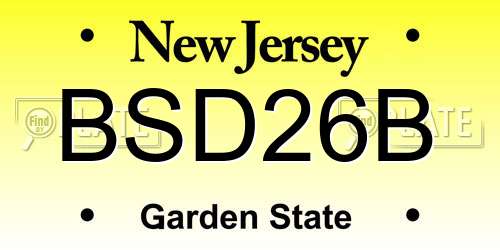 BSD26B New Jersey License Plate