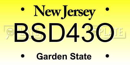 BSD43O New Jersey License Plate