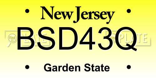 BSD43Q New Jersey License Plate