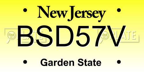 BSD57V New Jersey License Plate
