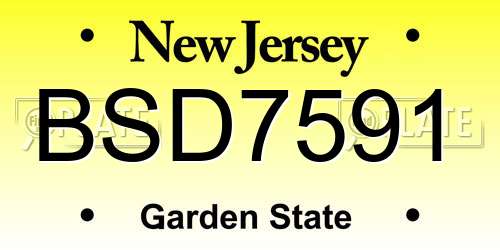 BSD7591 New Jersey License Plate