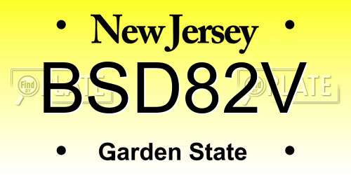 BSD82V New Jersey License Plate