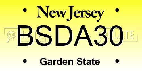 BSDA30 New Jersey License Plate