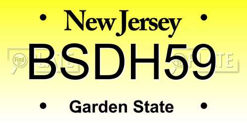 BSDH59 New Jersey License Plate