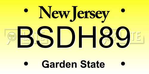 BSDH89 New Jersey License Plate