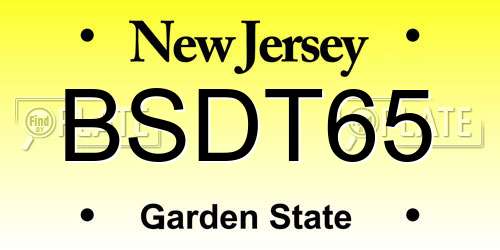 BSDT65 New Jersey License Plate