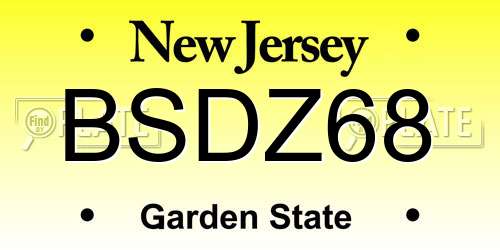 BSDZ68 New Jersey License Plate