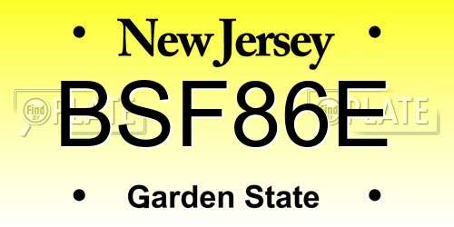 BSF86E New Jersey License Plate