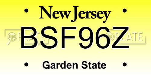 BSF96Z New Jersey License Plate